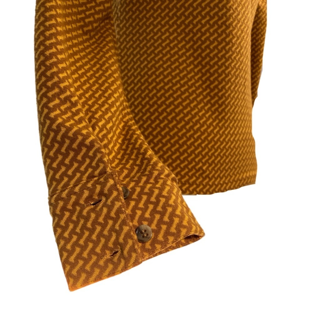 KOTON Buttoned Detailed Patterned Shirt Size M Mustard - Picture 12 of 17